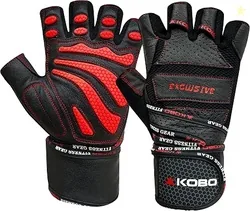 WTG-13 Professional Leather Gym Gloves for Fitness/Functional Training Hand Protector (Small)