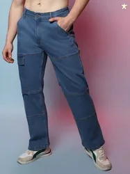 CAHOOT Men Smart Clean Look Cotton Cargo Jeans