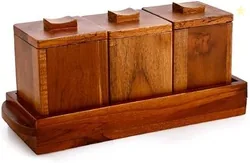 Crystal Milano Premium Teak Wood Tray with 3 Bowls | Serve & Store | Ideal for Home & Restaurants | Handcrafted & Eco-Friendly
