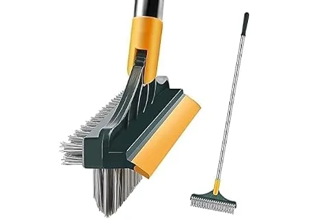 YETI 3-in-1 Bathroom Cleaning Brush with Wiper - Bathroom Cleaning Brush Long Handle 180 Rotate Toilet Brush Bathroom