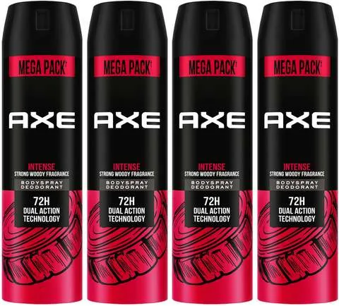 AXE Intense Body Spray  -  For Men (860 ml, Pack of 4)