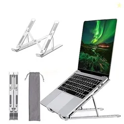 Dyazo 6 Angles Adjustable Aluminum Ergonomic Foldable Portable Tabletop Laptop/Desktop Riser Stand Holder Compatible for MacBook, HP, Dell, Lenovo & A