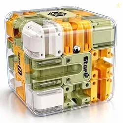 Rolling Ball Transparent 3D Maze Cube Puzzle, Brain Teaser Game for Kids and Adults to Improve Focus and Logical Thinking Skills Designed for Comforta