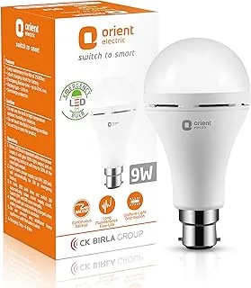 9W Emergency LED Bulb| Rechargeable LED Light| 2 Hours Battery Backup| Up to 4 kV Surge Protection| 6500K, Cool White| B22d Base| Made in India| Pack