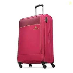Aristocrat Polyester Oasis Plus Large Size Soft Check in Spinner Luggage (79 Cm)|Spacious Polyeste Trolley with 4 Wheels and Combination Lock|Dazzling