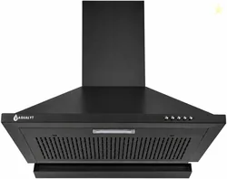 AQUALYT Nova Hood Pyramid Shape 1250 CMH 60 cm Filterless Push Button Powerful Suction With Led Light Low Noise Chimney Wall Mounted, BLACK