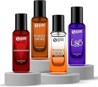 Beardo The Rebel Blend- Whisky Smoke,LSD,Whisky Smoke Firebomb & GodFather Perfume for Men (20ml x 4) | Long Lasting Fragrance | Long Lasting Perfume