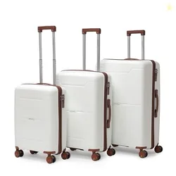 VLITE Columbia Set of 3 (S+M+L) Lightweight Polypropylene Suitcase | Anti-Theft Double Zipper | Built-in Number Lock | Spacious & Durable Luggage | 3-