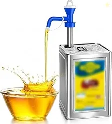 Stainless Steel Cooking Oil Pump Dispenser | Oil Pump Hand Press Liquid Transfer Pump for 15 kg Tin | Manual Press up & Down Extractor Ideal for Edibl