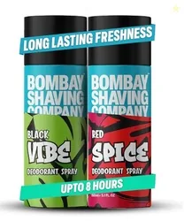 Body Spray for Men, 150ml each (Pack of 2) - Red Spice and Black Vibe (Packaging may vary)
