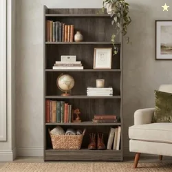 Apex 5-Tier Bookshelf & Display Rack, Modern Open Storage Organizer for Living Room, Office & Library, 62.5x23.5x130cm (Dark Oak)