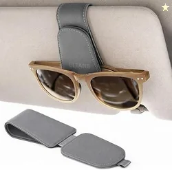 Eliane Sunglass Holder for Car Visor Clip, Magnetic Leather Car Sunglasses Holder Eyeglass Hanger Clip for Car Visor, Universal Auto Interior Accessor