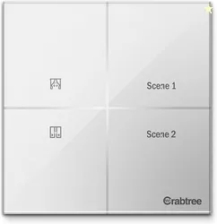 Havells Crabtree iSense Smart Monoblock Touch Panel with 1 Curtain Controller & 2 Scene(White) I Compatible with 2M Gang Box I Mesh connectivity I Com