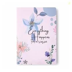 Inspirational Quote "Everything Happened", Laminated Cover, 80 GSM Ruled paper, Monthly + Daily Planne, For Women & Students