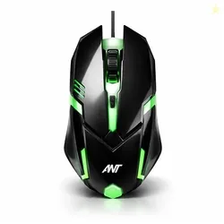 Ant Globe 12 Wired Optical Gaming Mouse - 2400 DPI High-Precision Sensor, Multicolour RGB Backlight, 4 Responsive Buttons, Ergonomic Lightweight Desig