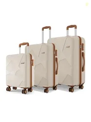 Safari Pentagon Pro 8 Wheels Set of 3, (Cabin + Medium + Large) Trolley Bag, Hard Case Polypropylene, 360 Wheeling