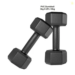 Tucker FITNESS HEX SHAPE PVC Dumbbell Set (3Kg * 2pcs = 6kg) Fixe...more