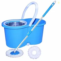 Aquriflo Stainless Steel Wringer Spin Mop, Bucket Floor Cleaning and Mopping System, 2 Microfiber Refills