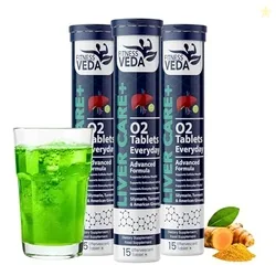 Fitness Veda Liver Detox Effervescent- Pack of 3 (15x3) | Fatty Liver Health Supplement | Milk Thistle With American Ginseng | Drop, Dissolve, Fizz &