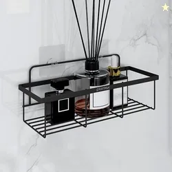Plantex Shelf for Bathroom/GI Steel Shelf with Minor Surface Marks from Transit, Fully Quality Checked/Self Adhesive Bathroom Organiser (Black, Powder