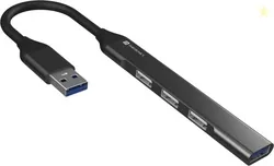 Portronics Mport 31 USB Hub (4-in-1) Multiport Adapter with 1 x USB 3.0 & 3 x USB 2.0 Ports POR-1484 USB Hub Grey