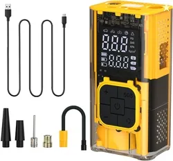 Portronics Vayu 3T Rechargeable Tyre Inflator 150 psi Tyre Air Pump for Car & Bike Auto Shut Off
