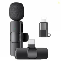 Kratos KMW01 Wireless Mic, Mic Wireless for YouTube & Video Recording, Mic with 3-Level Noise Reduction, LED Indicator, Type-C and for iPhone Plug & P