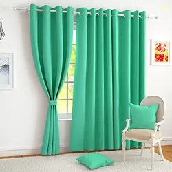 Story@Home 100% True Blackout Door Curtains 7 Feet Set of 2, Teal | Thermal Insulated Room Darkening Blackout Curtains For Living Room, Bedroom (116 X