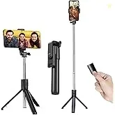 Kratos Selfie Stick with Tripod Stand,Extendable Selfie Stick for Mobile Phone with Bluetooth Remote,3-in-1 Multifunctional Design for Redmi/Xiaomi/On