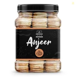 Organic Box Afghani Anjeer Figs (Jar Pack) - Afghanistan Dry Anjir (Dried Figs) Dry Fruits for Body Mass Loss, Increases Immunity, 500 Gram (Anjeer, 5