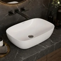 Lifelong Wash Basin for Bathroom - Tabletop Washbasin - Ceramic Glossy Rectangle Countertop Vessel Sink Ideal for Bathroom, Dining Hall & Vanity 33x46