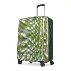 Combat Check-in Trolley Bag, 73 Cm Large Hardside Luggage | 8 Wheels, Combination Lock | Polycarbonate | 5 Year International Warranty | Green