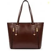 Handbag for Women, Brown Faux Leather Tote Bag with Side Zips, Multi-Compartment Shoulder Bag