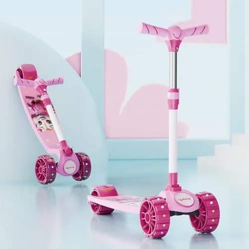 Lifelong Scooter for Kids 3+ Years - Foldable Kids with PVC Wheels & Adjustable Height - Kick Capacity 50kg- Baby Toys for 3+ Year Old boy & Girl - Sk