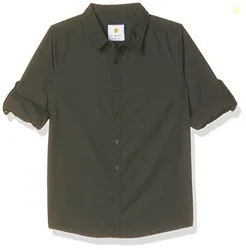 Amazon Brand - Symbol Boys 100% Cotton Solid Casual Shirt | Full Sleeves | Regular Fit | Age 2-14 Years