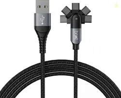 boAt 2-in-1 Cable 3 A 1.5 m Micro-Axis (Compatible with Mobile, Laptop, Tablet, Black, Grey, USB Type A To USB Type C)