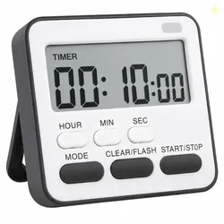 AERYS Digital Kitchen Timer and Stopwatch, Large LCD Display, 24-Hour Countdown, Loud Alarm, Magnetic Back, Retractable Stand, Flashing Light, for Stu