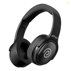 pTron Studio Pro w/ 65Hrs Playtime, Wireless Over Ear Headphones with HD Mic, Dual Device Pairing, TruTalk AI-ENC Calls, Low-Latency Game & Music, 40m