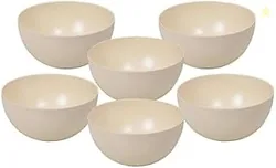Truly Eco Dinner Set - Bamboo Bowl Set - Non Toxic Reusable Dishwasher Safe Dinnerware Set, Eco-Friendly Biodegradable Crockery Set for Dining - Plain