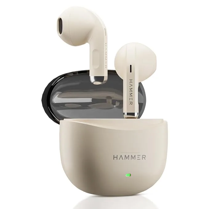 HAMMER Ultra Pods True Wireless Earbuds with in-Built Mic, 100H Standby Time, 1H Charging USB Type-C, 13mm Dynamic Drivers, 50H Playtime, BT v6.0 Conn