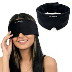 MY ARMOR Premium Eye Mask for Sleeping | Super Soft & Lightweight Sleep Mask with Adjustable Strap | Comfortable for Men & Women | Ideal for Travel, N
