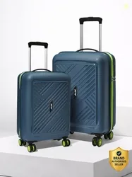 ALFA by VIP Hard Body Set of 2 Luggage 8 Wheels - Rhino Strong Hard Side Luggage | Trolley Bag With Flushed Combination Lock - Blue