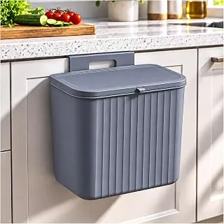 Eightiz Plastic Hanging Kitchen Trash Can with Lid Cabinet Door Hanging Garbage Bin, Double-Sided Open Flip Lid, Wall Mounted Kitchen Waste Bin, Unde