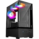 ZEBRONICS ROBUST Premium Gaming Chassis with support for mATX | Mini ITX, Wraparound Tempered Glass, 120mm Multicolor LED Ring Fans, Top Magnetic Dust