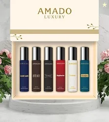 Amado Luxury Perfume Gift Set 10mlX6 Unique Freshness & Romantic Depth 6x10 ML Perfume  -  60 ml (For Men & Women)