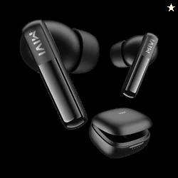 Mivi Duopods K2, 40Hrs PT, HD Call, Fast Charging, 50ms Latency,IPX4, Voice Asst.5.3v Bluetooth Headset Black, True Wireless