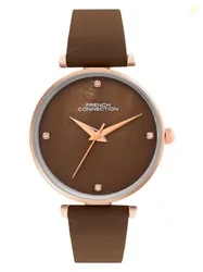 Brown Mother of Pearl dial | Brown Leather Strap | Quartz Watch for Women - FCN0147BRL