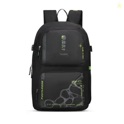 FOOTLOOSE by VIP Kinetic 30L Laptop Backpack (15.6"), 2 Compartments, Black | Front & Side Pockets, Premium Fabric& Zipper, Padded Straps, Travel/ Cas