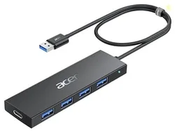Acer USB Hub for Laptops 4-in-1, Multi USB 3.0 Port Hub Extension Adapter, Type A Splitter Extender for Keyboard, Mouse, Compatible with acer PC, XPS,