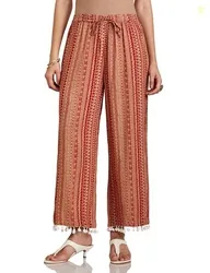 Amazon Brand - Myx Women Relaxed Cotton Flared Palazzo (Available in Plus Sizes)